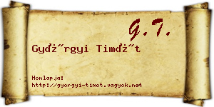 Györgyi Timót névjegykártya