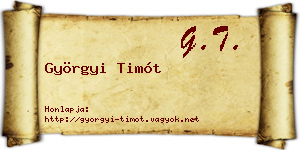 Györgyi Timót névjegykártya
