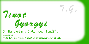 timot gyorgyi business card
